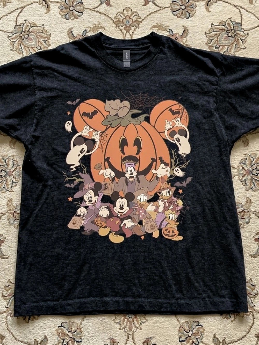 Black Halloween mouse Graphic Short Sleeve Tee Black